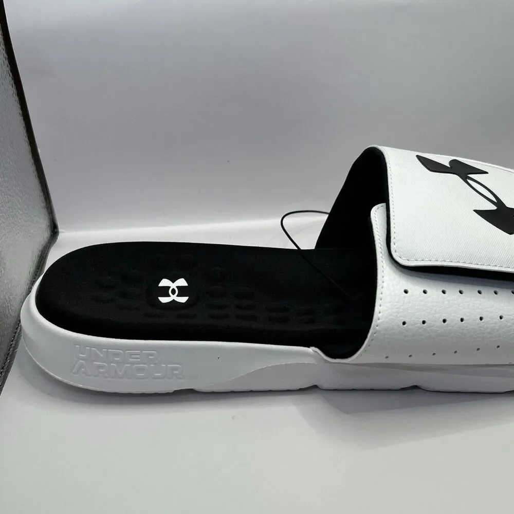 Under Armour Ignite Pro Slide Sandals Black White Men’s 17 UA Comfort NWT